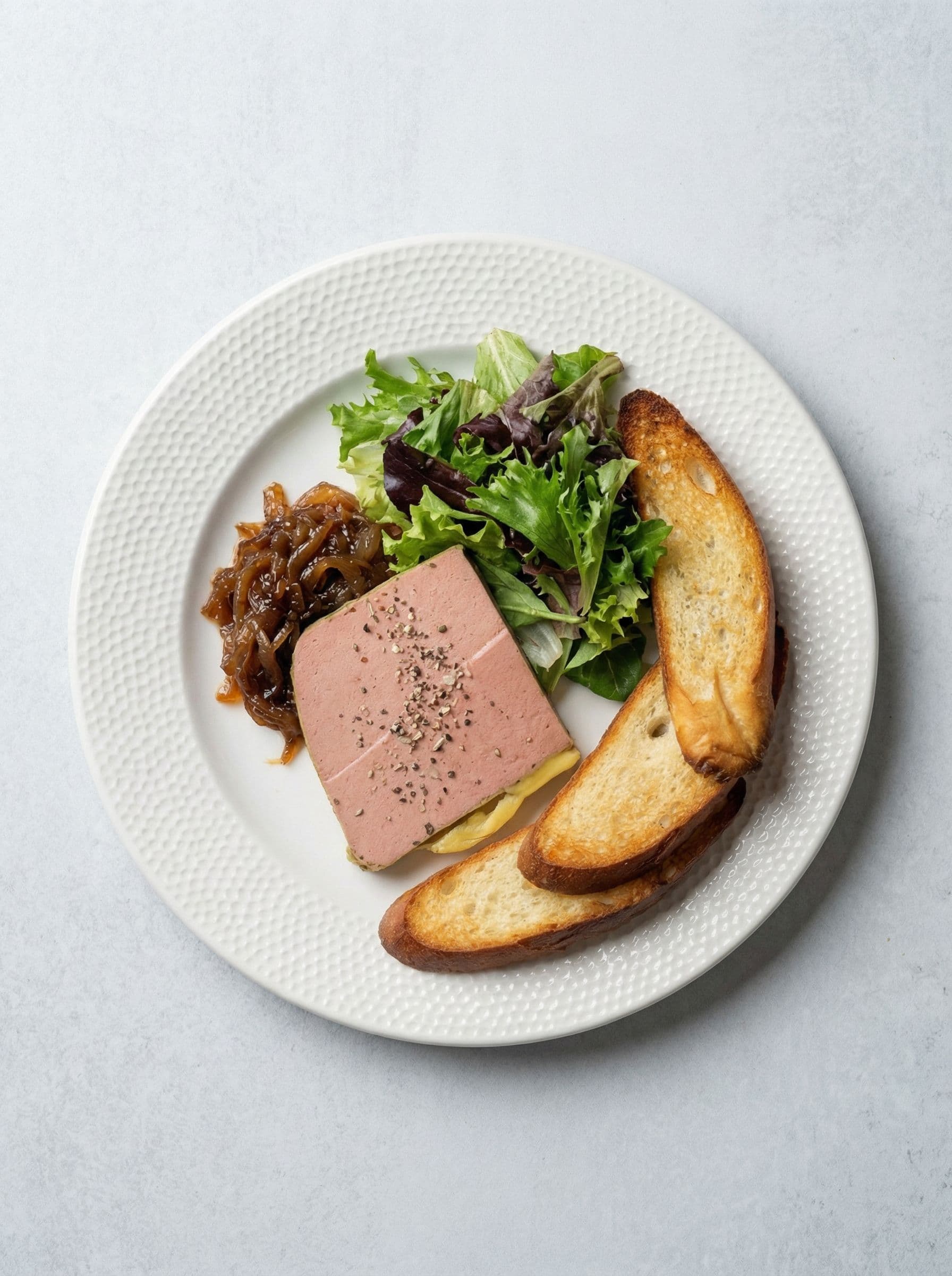 Seared chicken with vegetables overhead — enhanced